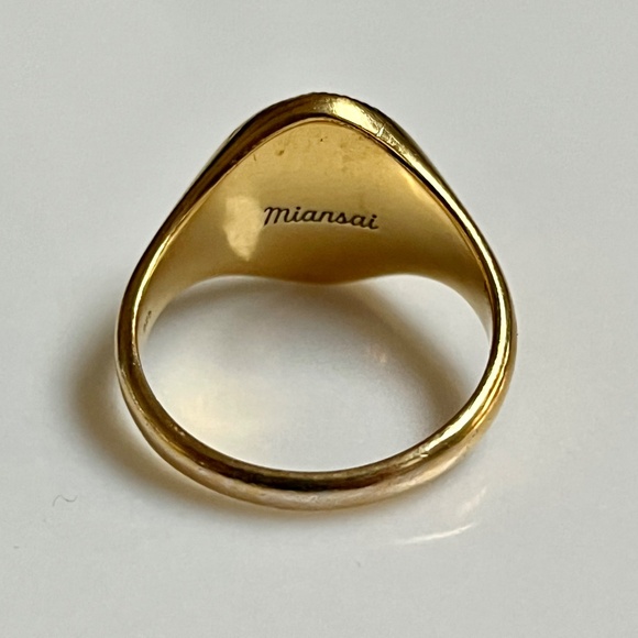 Miansai Men's Ring - Ma'at Gold Vermeil and Sage Enamel  Size 10  MSRP $185 - Picture 4 of 10